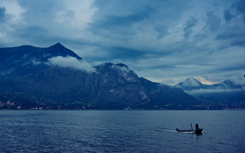 Person in a Boat — Blue, Dramatic