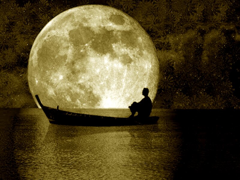 Person in a Boat — Brown, Serene