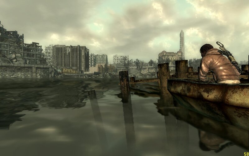 Person in a Boat — Gray, Post-apocalyptic