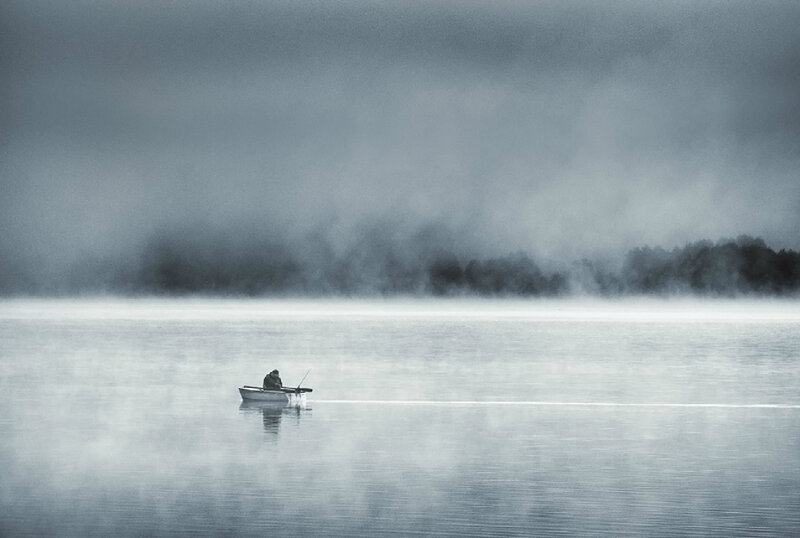 Person in a Boat — Gray