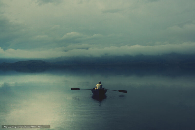 Person in a boat on a lake