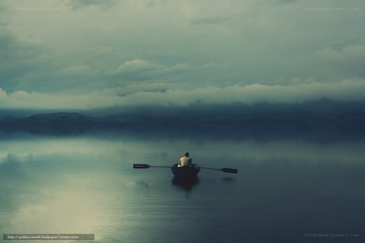 Person in a boat on a lake