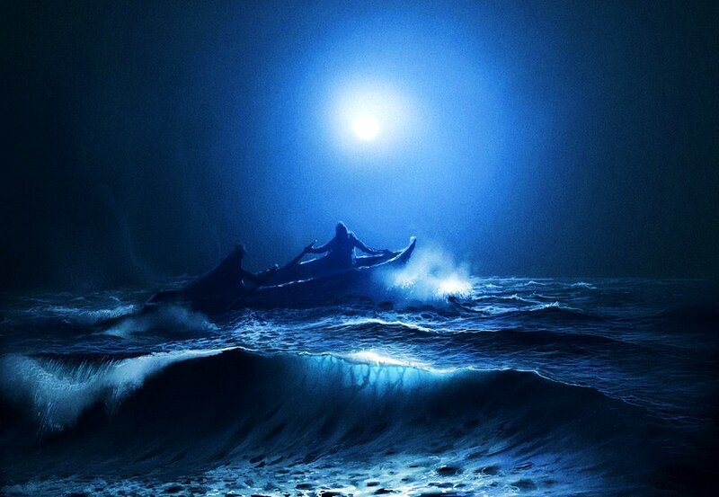 Person in a boat on the sea