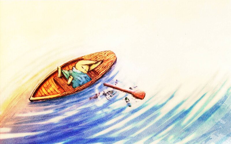 person in a boat on water