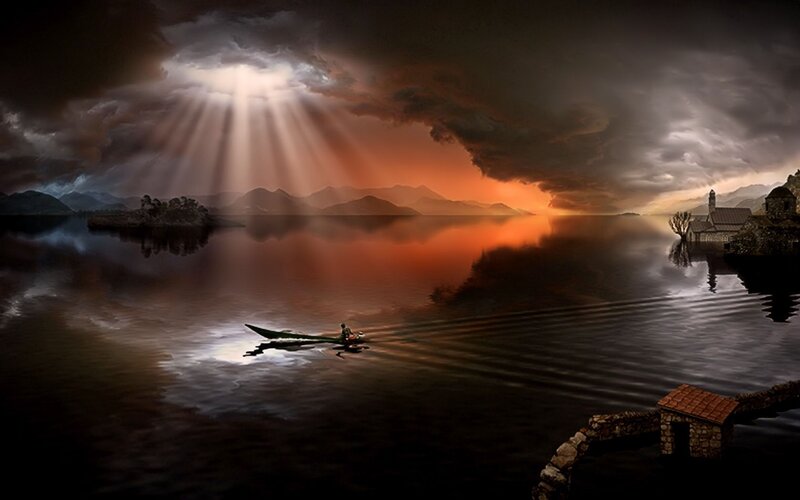 Person in a Boat — Orange
