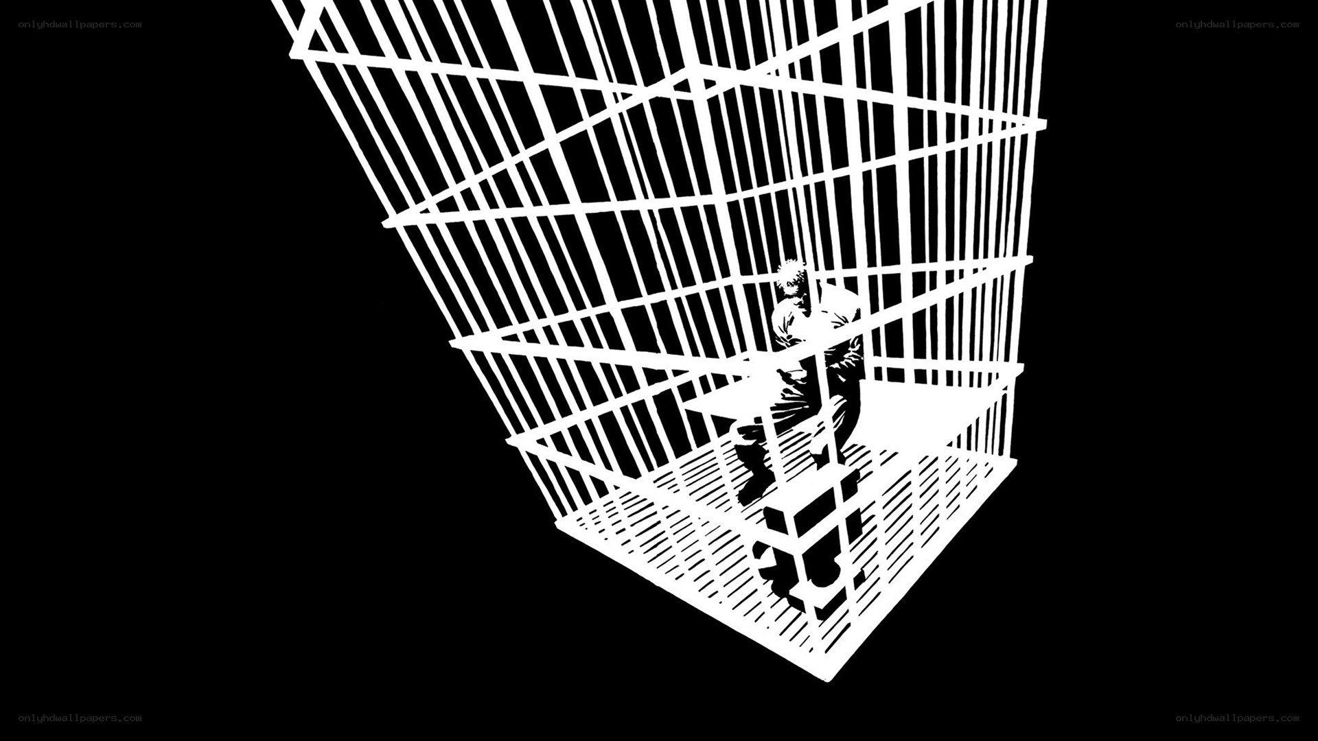 person in a cage