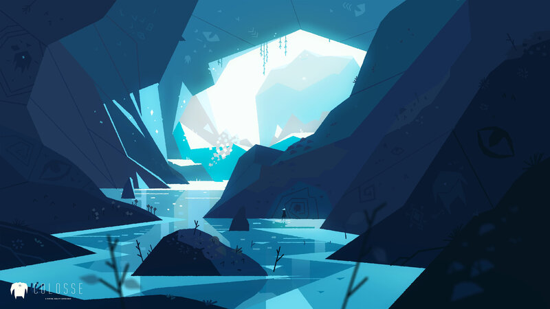 Person in a Cave — Blue, Serene
