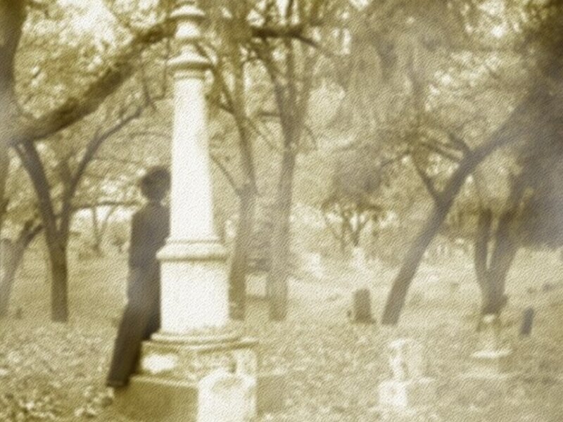 person in a cemetery