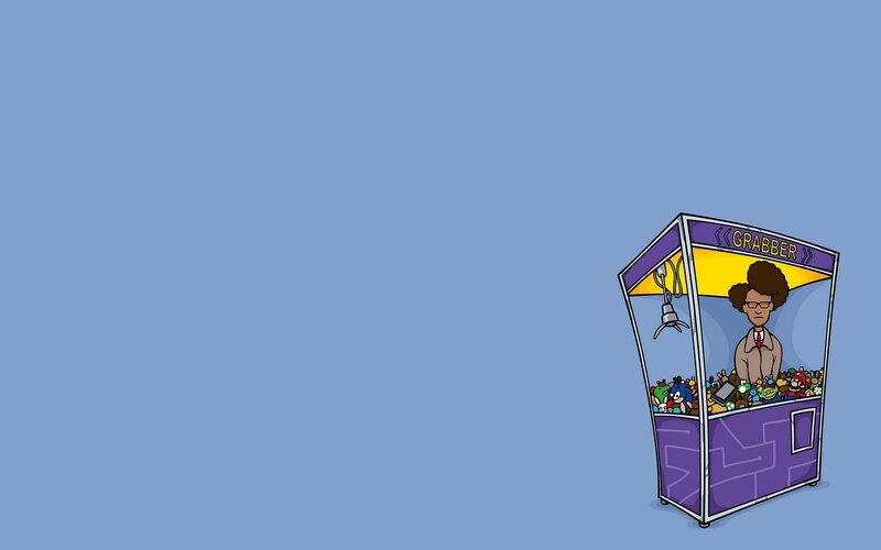 person in a claw machine