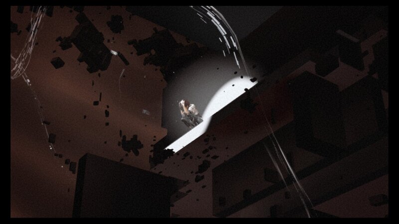 person in a collapsing structure