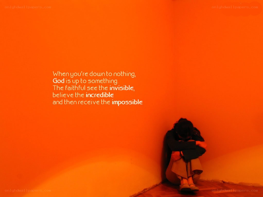person in a corner with quote