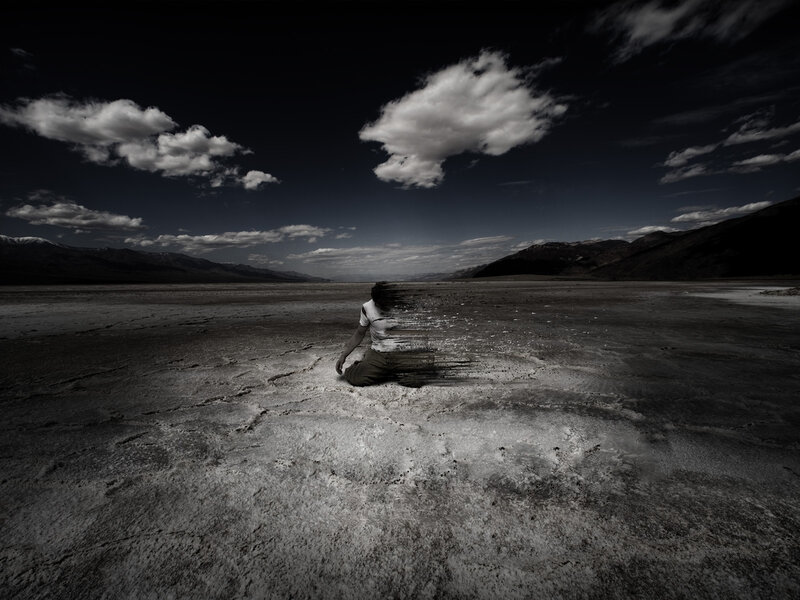 Person in a desert landscape
