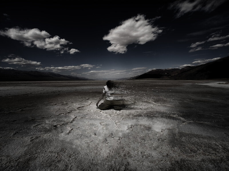 Person in a desert landscape