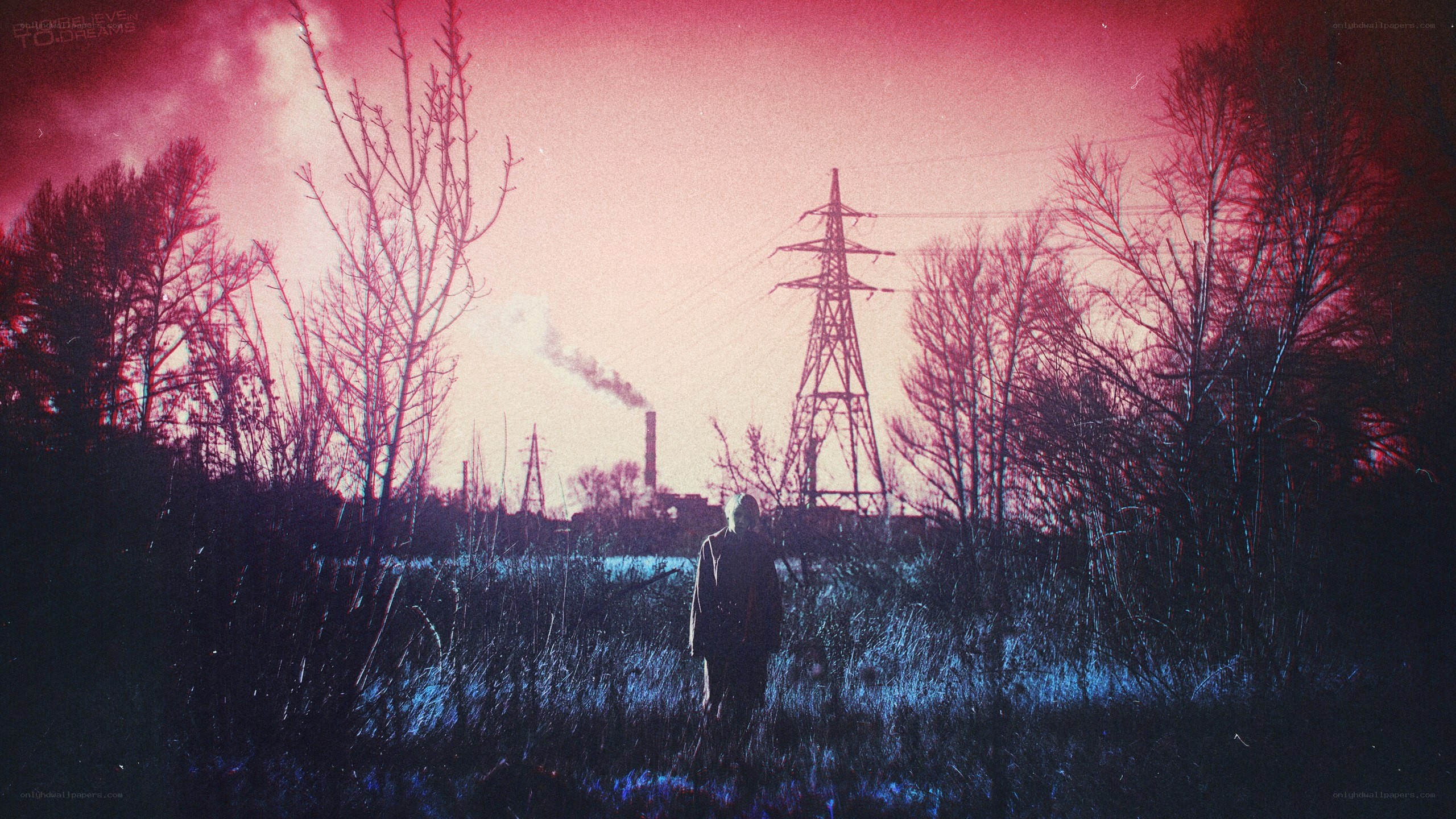 Person in a desolate landscape