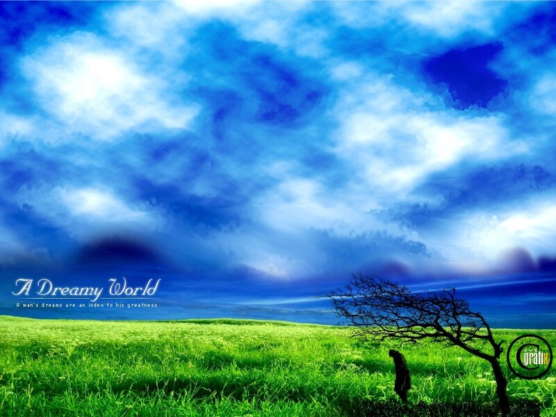 Person in a Field — Blue, Dreamy