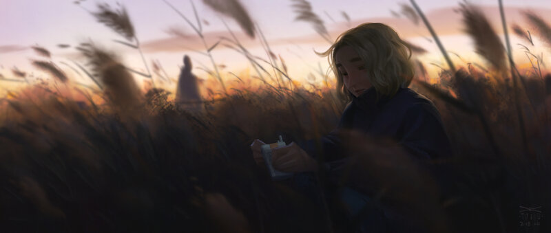 Person in a Field — Purple