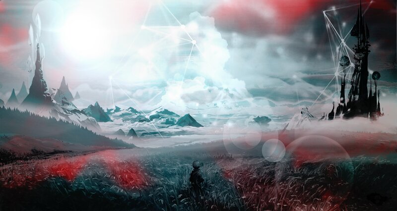 Person in a Field — Red
