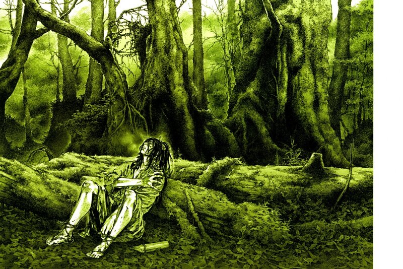 person in a forest