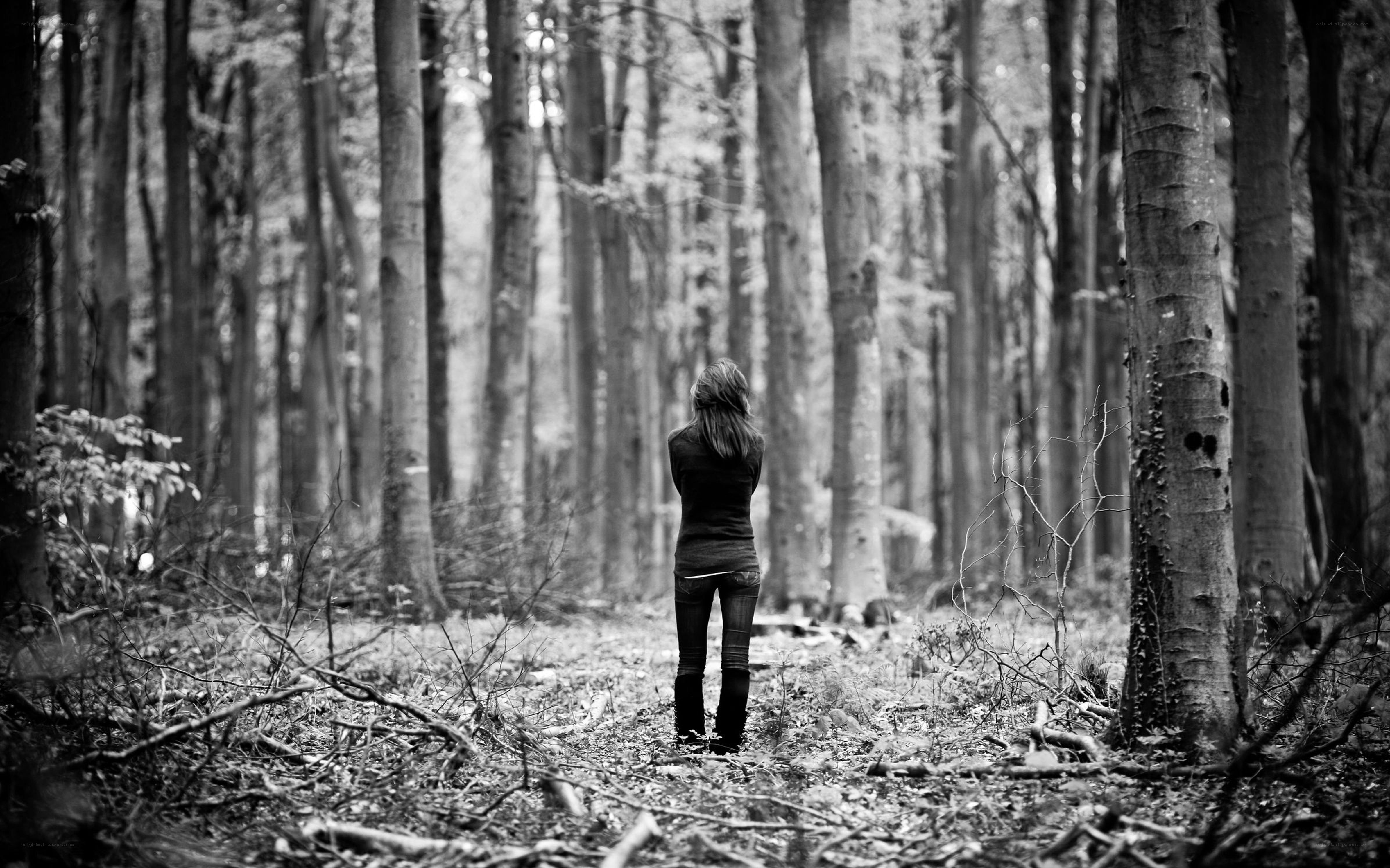 person in a forest