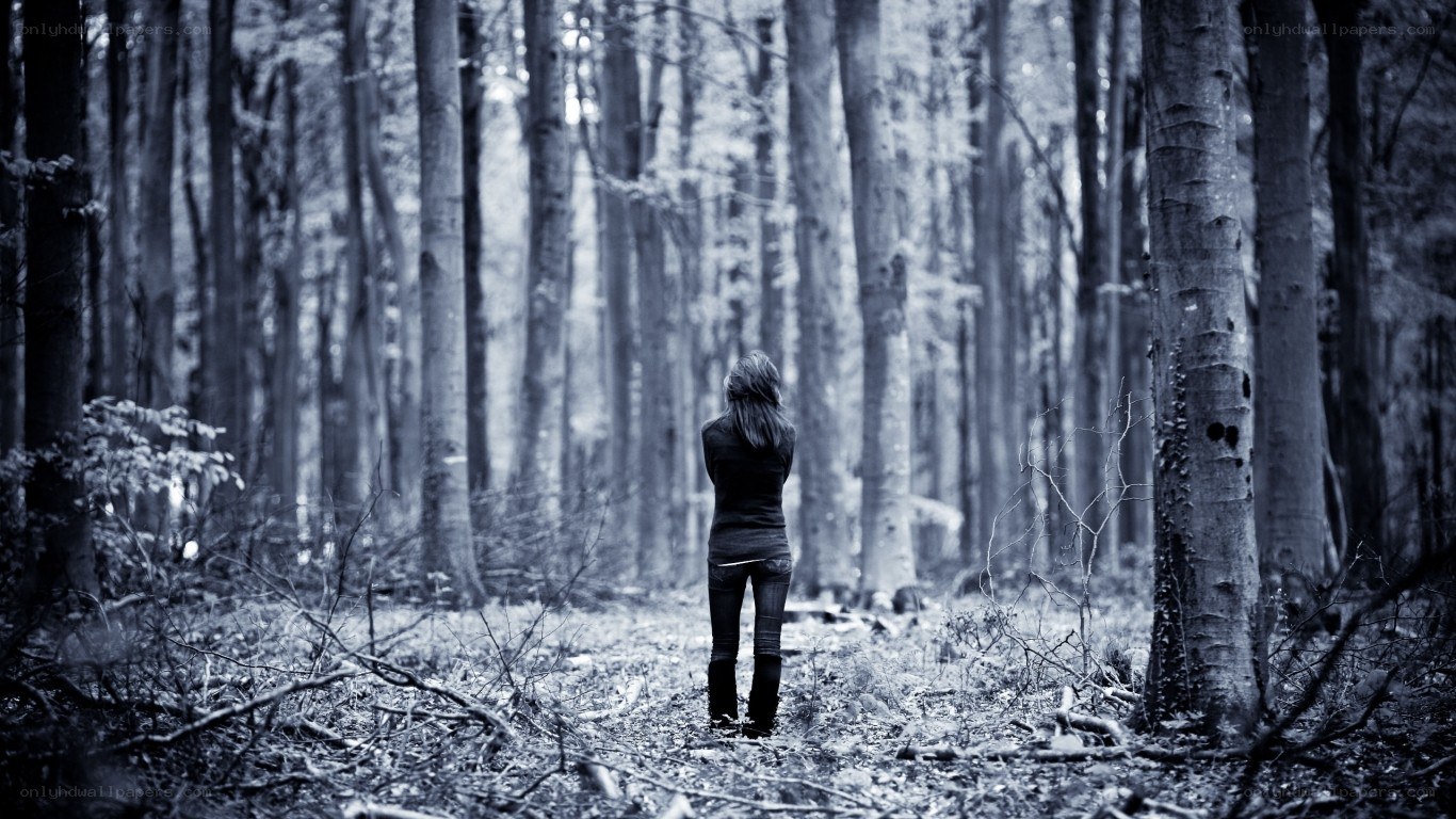 person in a forest