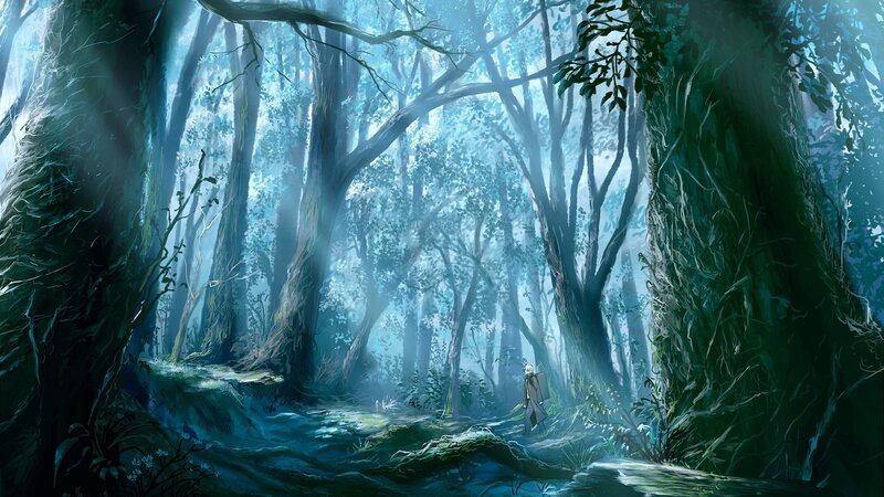 Person in a Forest — Blue