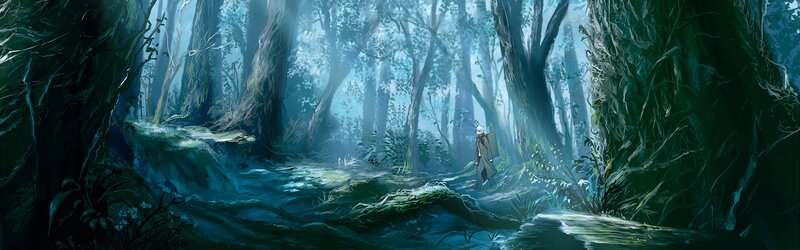 Person in a Forest — Green