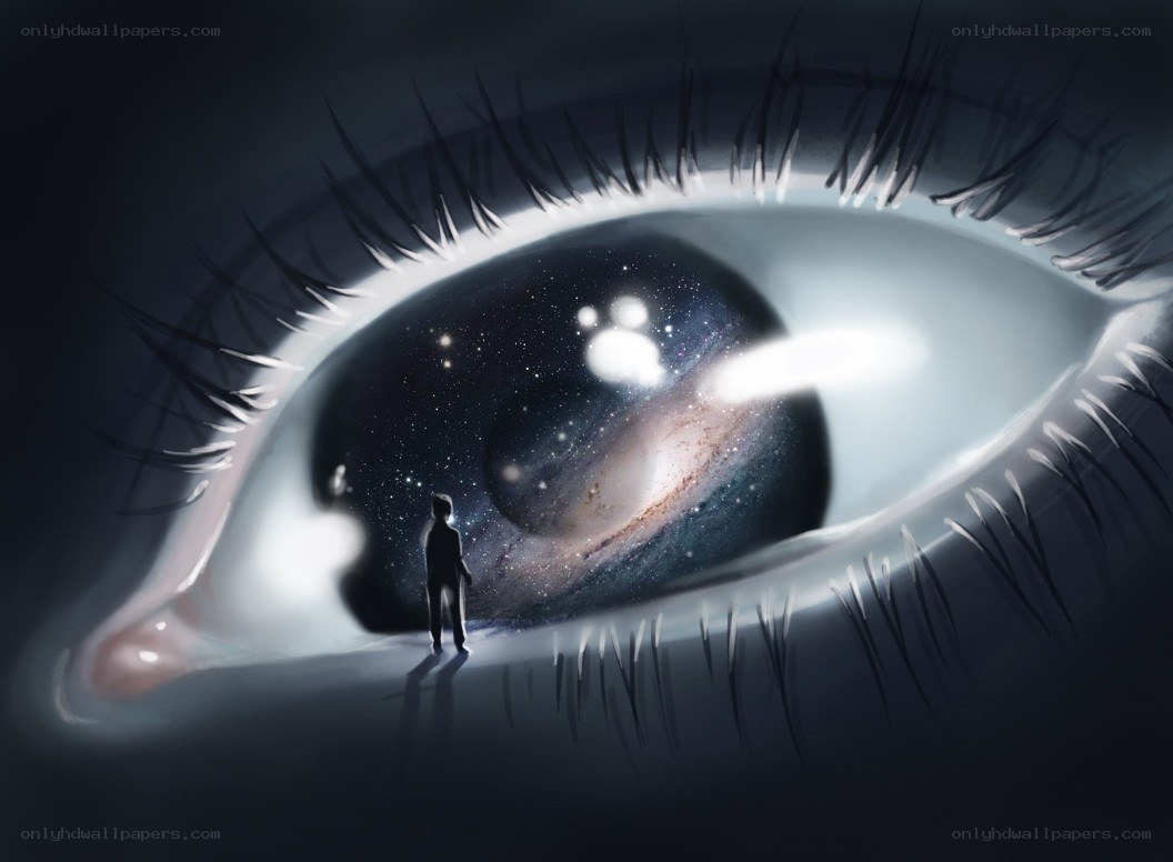 Person in a giant eye