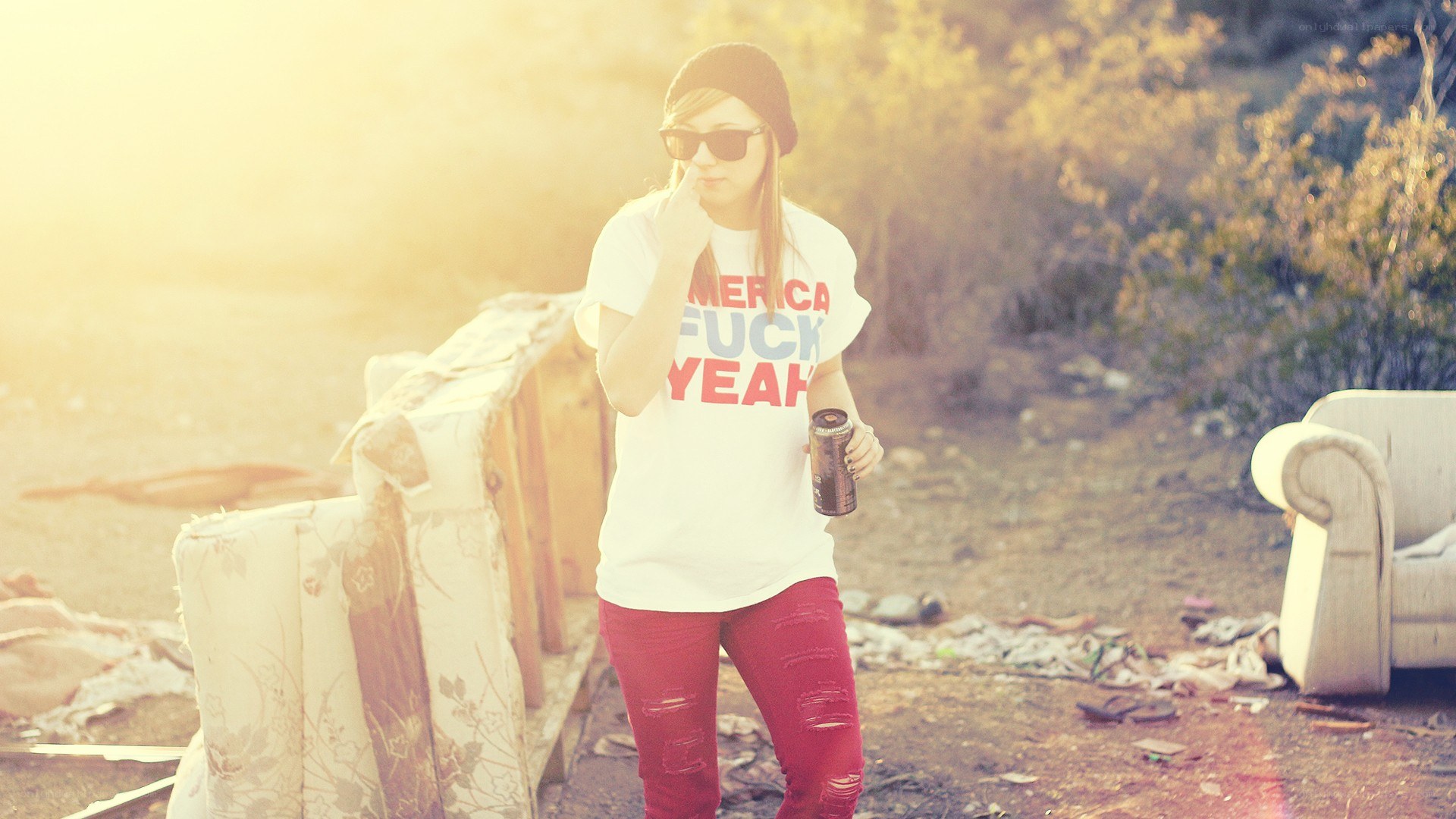 person in a junkyard