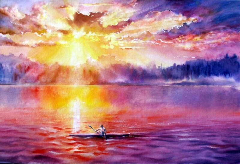 Person in a Kayak — Purple