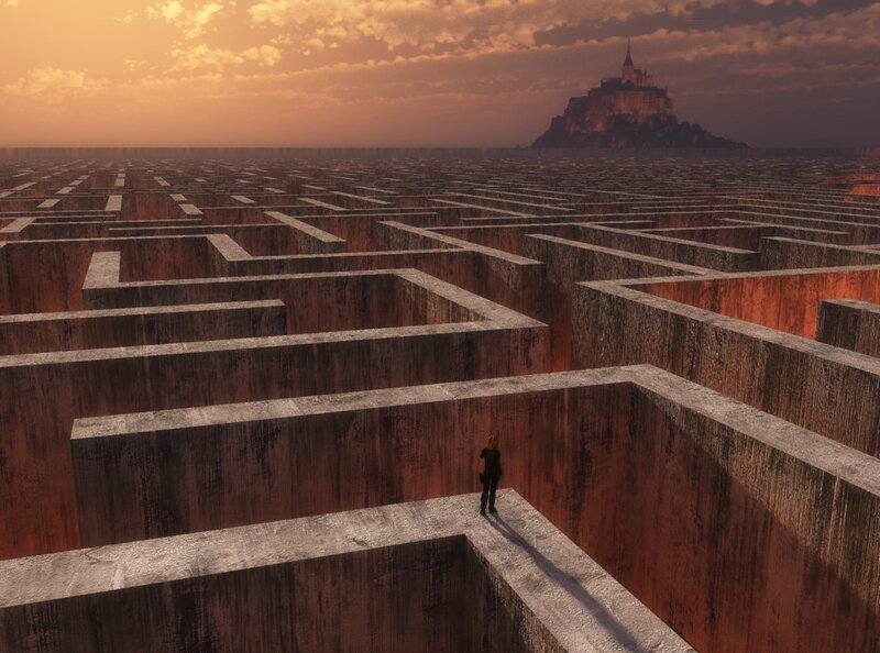 Person in a Maze — Orange