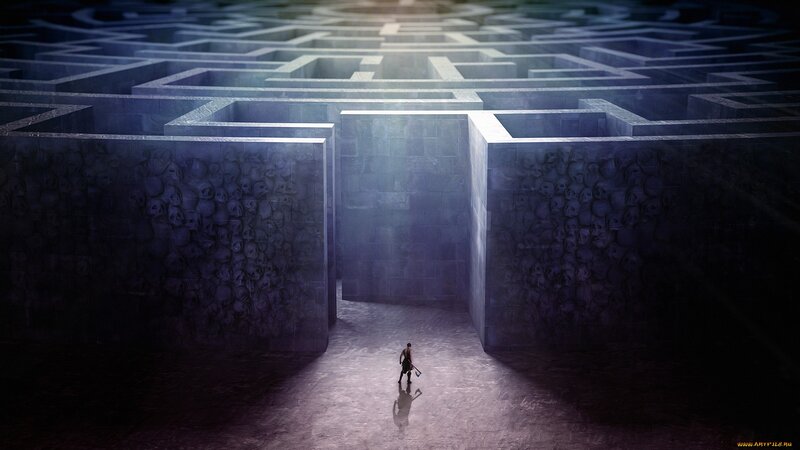 Person in a Maze — Purple, Dramatic