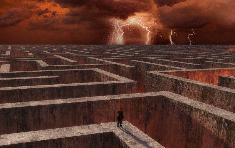 Person in a Maze — Red