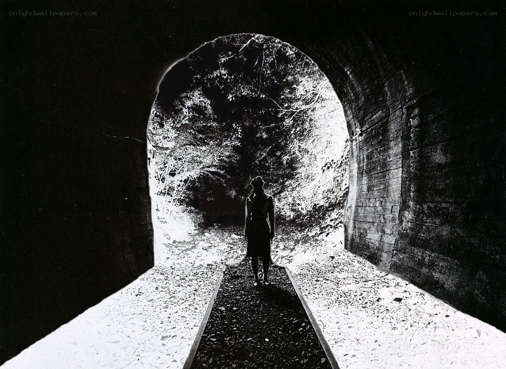 person in a tunnel