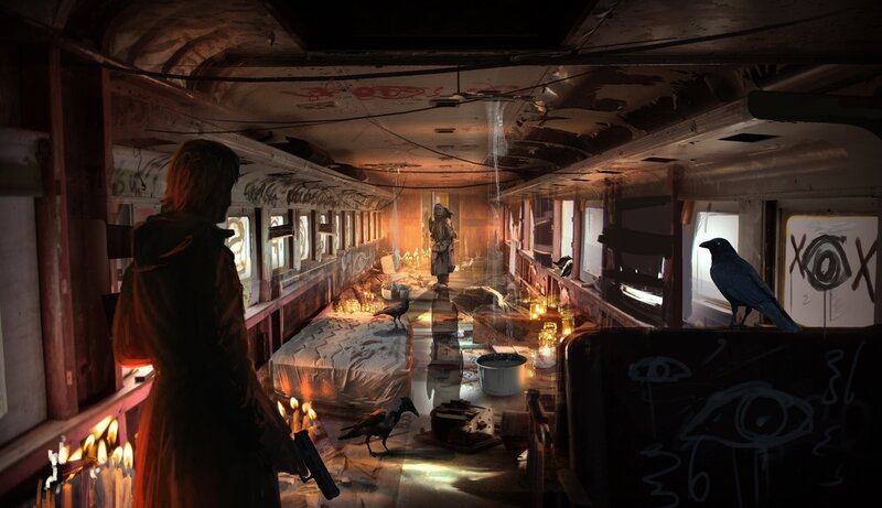 Person in Abandoned Train