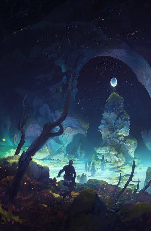 Person in Alien Landscape — Blue