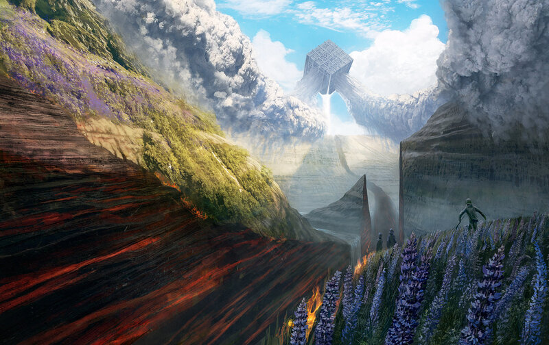 Person in Alien Landscape — Purple