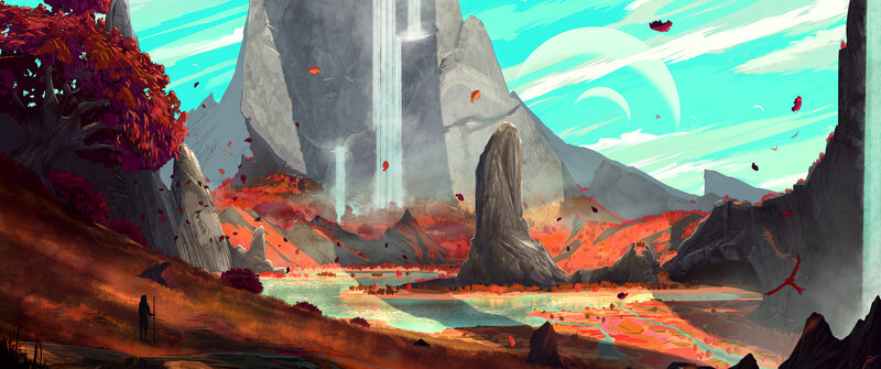 Person in Alien Landscape — Teal