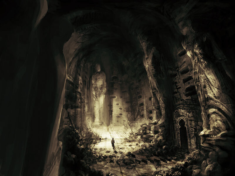 Person in Ancient Ruin