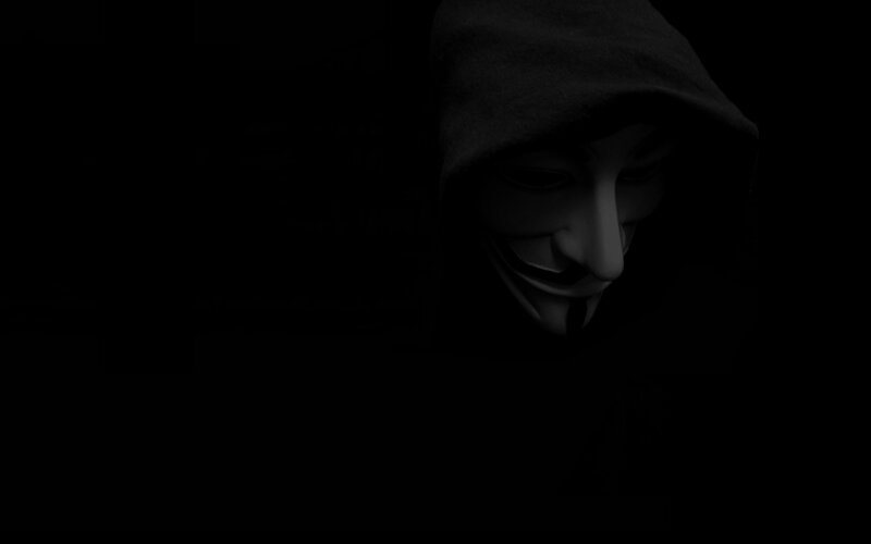 person in anonymous mask
