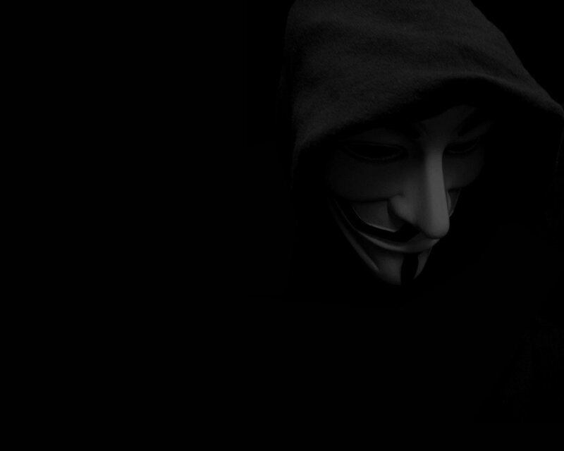 person in anonymous mask