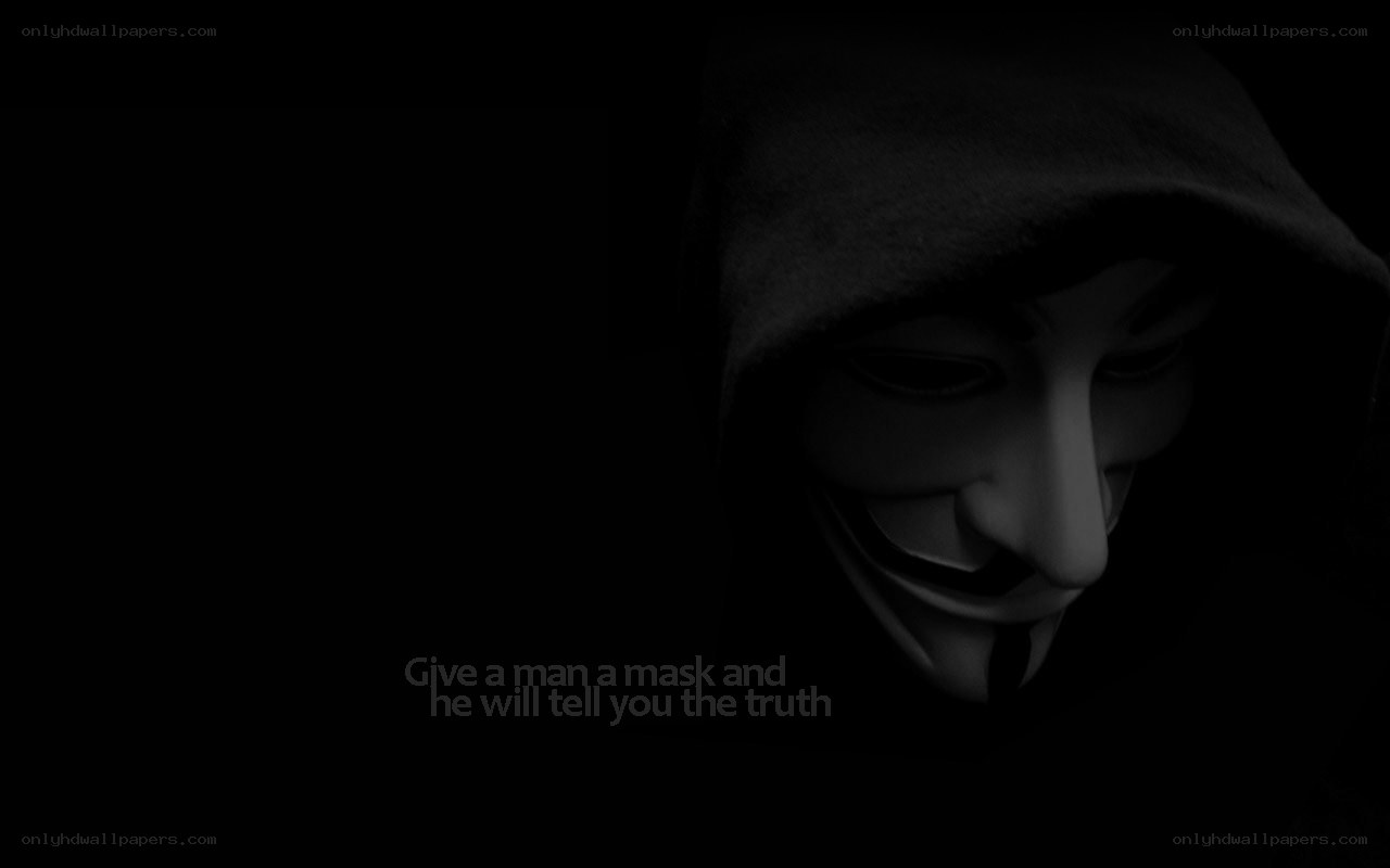 person in anonymous mask