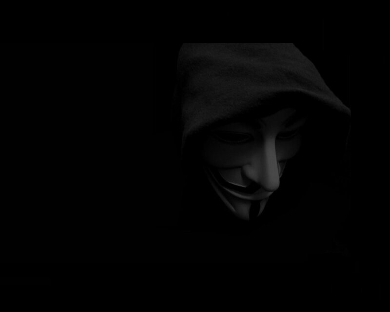 person in anonymous mask