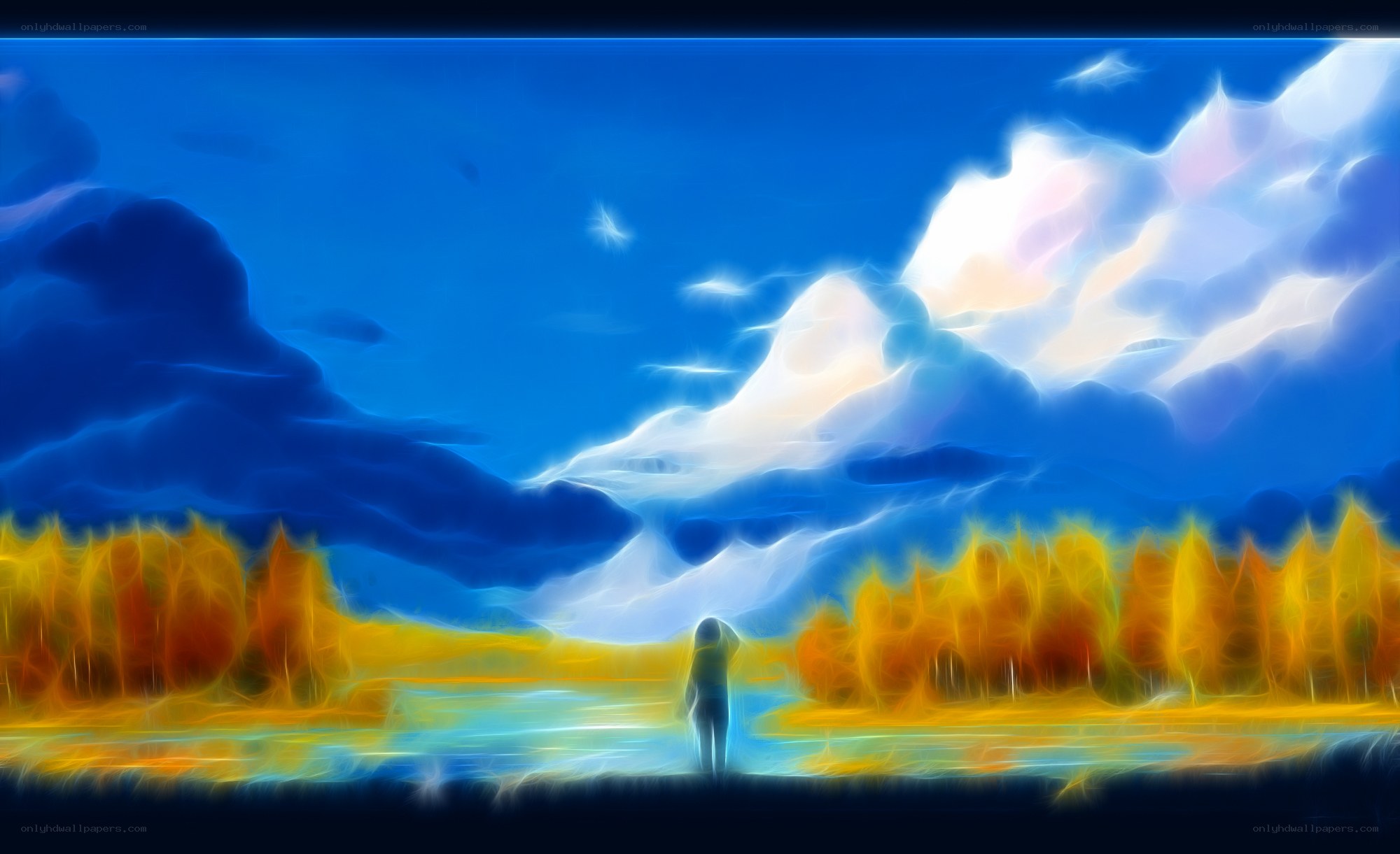 Person in autumn landscape