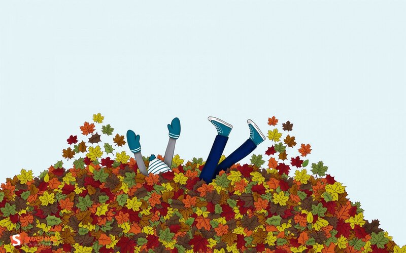 Person in Autumn Leaves