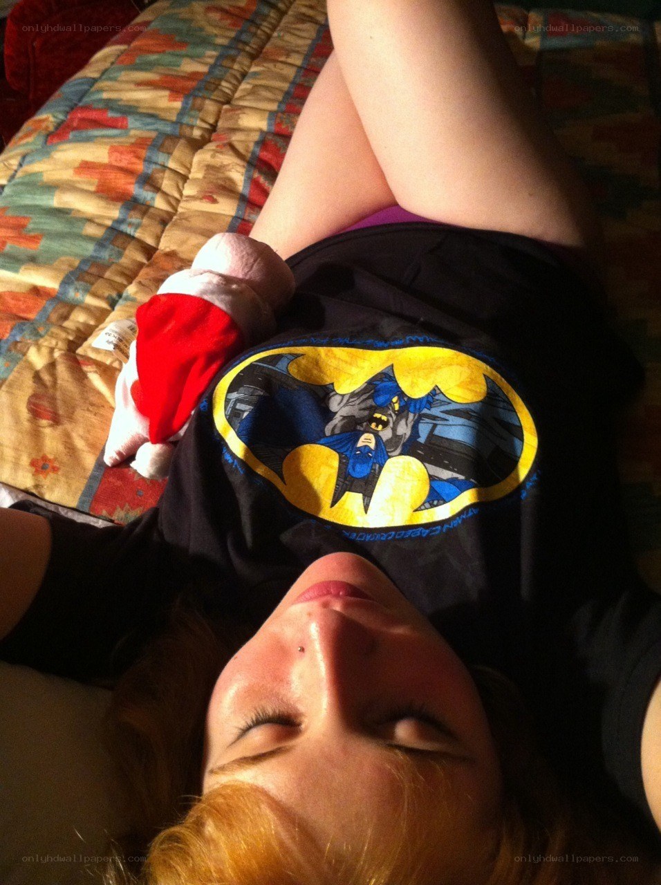 person in batman shirt