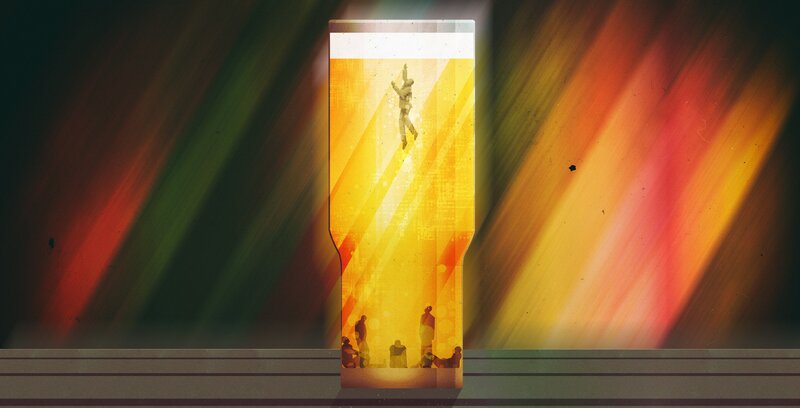 Person in Beer Glass