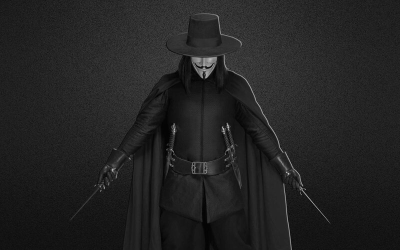 Person in Black Cloak — Dramatic, 3d Render