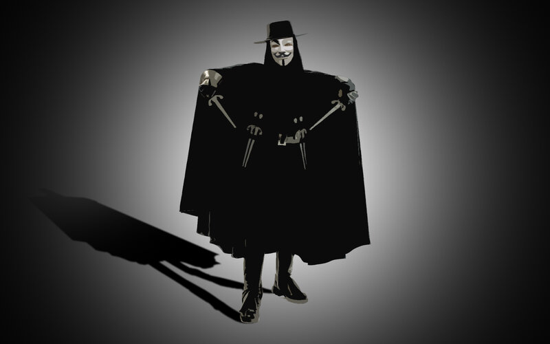 Person in Black Cloak — Dramatic, Digital Art, Mask