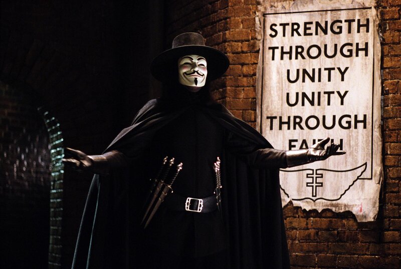 Person in Black Cloak — Dramatic, Night, Photograph, Mask