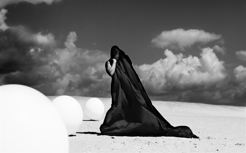 Person in Black Cloak — Dramatic, Photograph